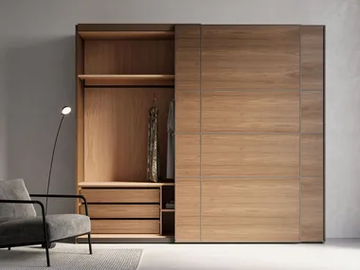 LEONARDO L205N/2S - Walnut wardrobe with sliding doors by Arte Brotto - view 2